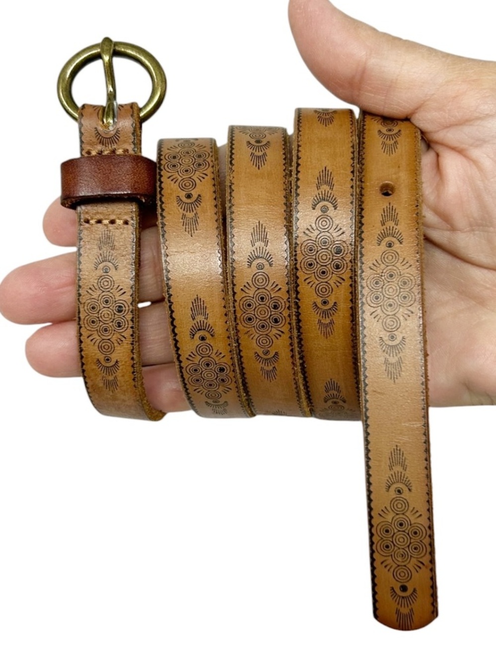 Genuine Leather Skinny Belt